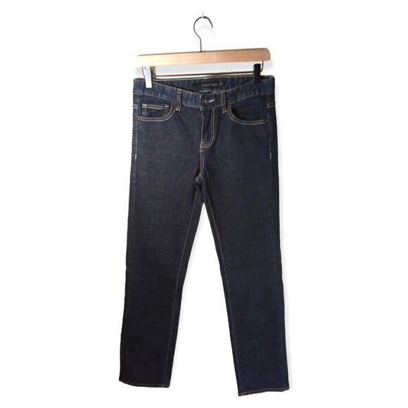CALVIN Klein Dark Wash Mid-Rise Straight Leg Jeans Size 4 - Picture 1 of 4